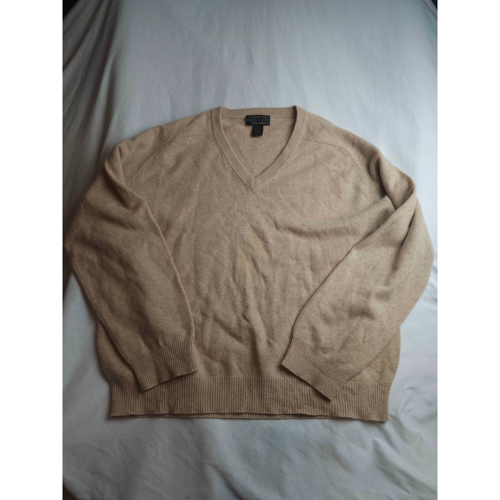 Alexander Julian Colours Sweater Mens Size XL Beige Cashmere Knit Quiet Luxury
